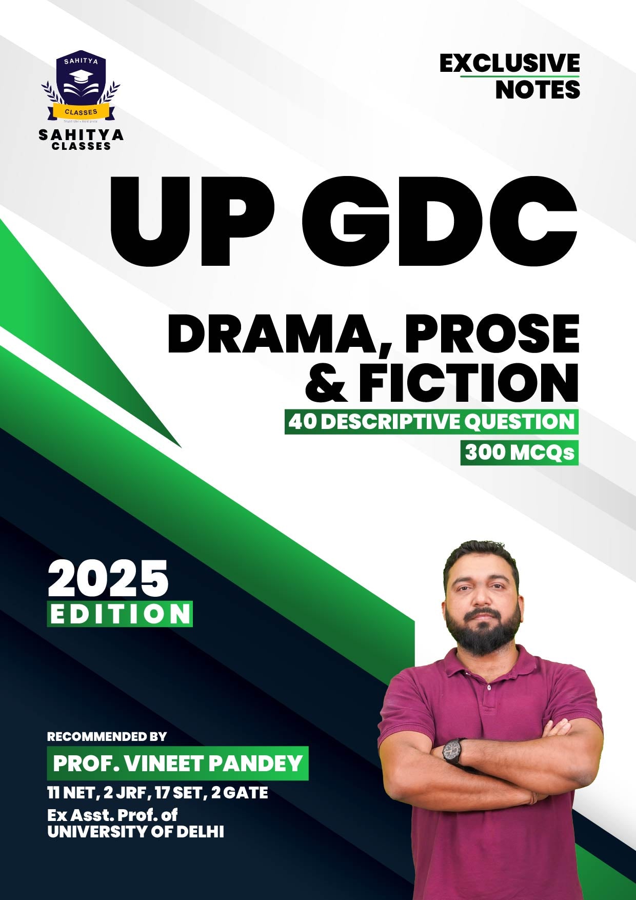 UP GDC (Uttar Pradesh Government Degree College) English Literature Study Material 2025 Edition - Exclusive Notes by Prof. Vineet Pandey
