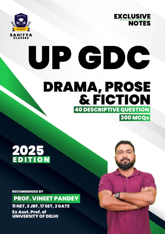 UP GDC (Uttar Pradesh Government Degree College) English Literature Study Material 2025 Edition - Exclusive Notes by Prof. Vineet Pandey