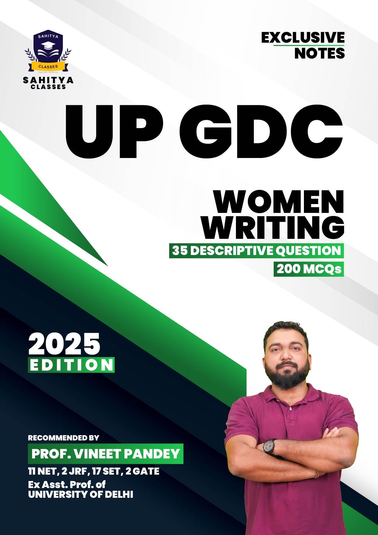 UP GDC (Uttar Pradesh Government Degree College) English Literature Study Material 2025 Edition - Exclusive Notes by Prof. Vineet Pandey