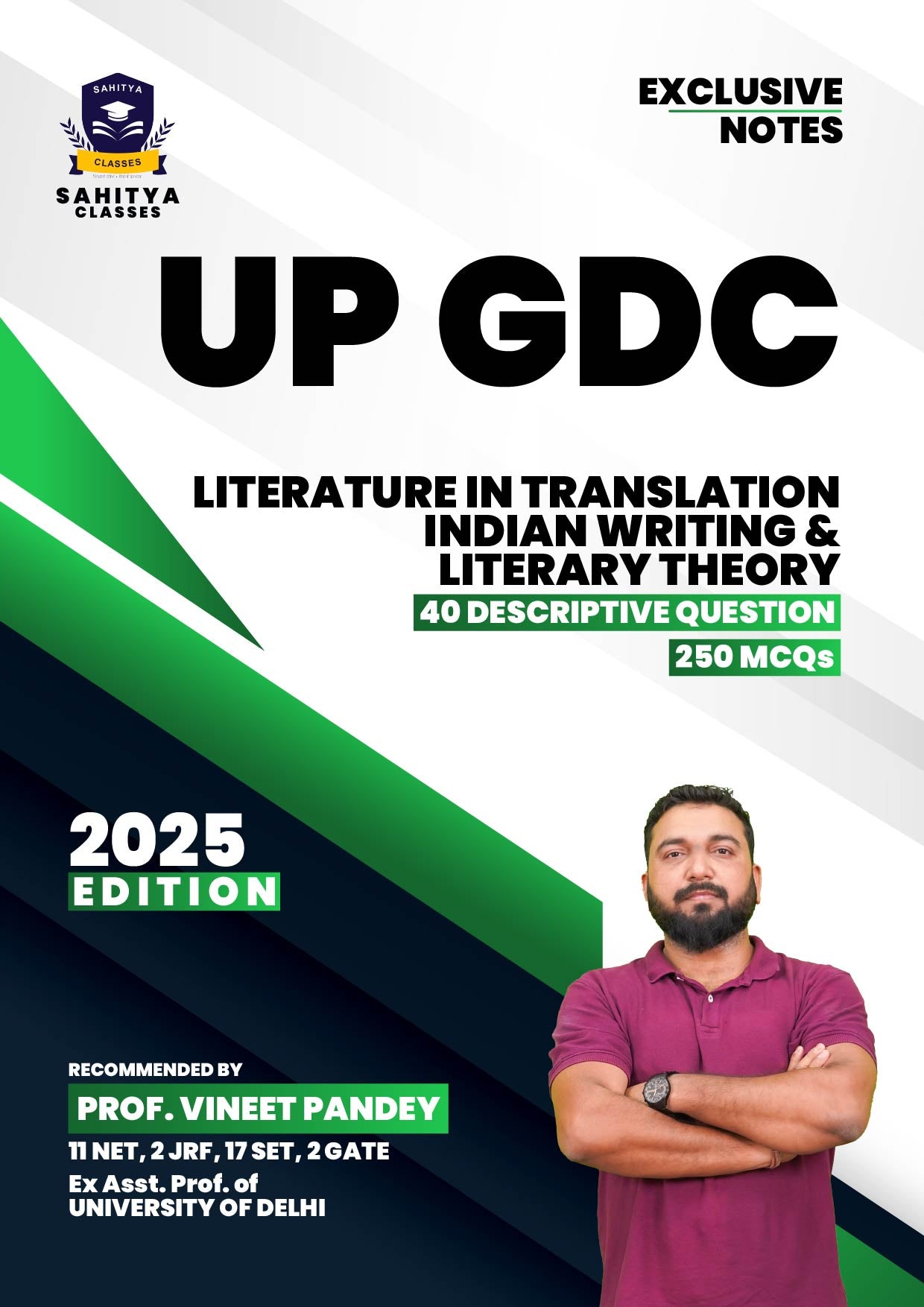 UP GDC (Uttar Pradesh Government Degree College) English Literature Study Material 2025 Edition - Exclusive Notes by Prof. Vineet Pandey