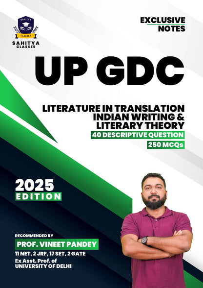 UP GDC (Uttar Pradesh Government Degree College) English Literature Study Material 2025 Edition - Exclusive Notes by Prof. Vineet Pandey