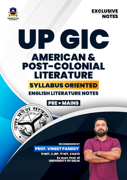 UP GIC English Literature Notes – Complete Set (Pre + Mains) by Prof. Vineet Pandey