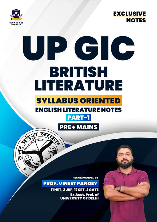UP GIC English Literature Notes – Complete Set (Pre + Mains) by Prof. Vineet Pandey